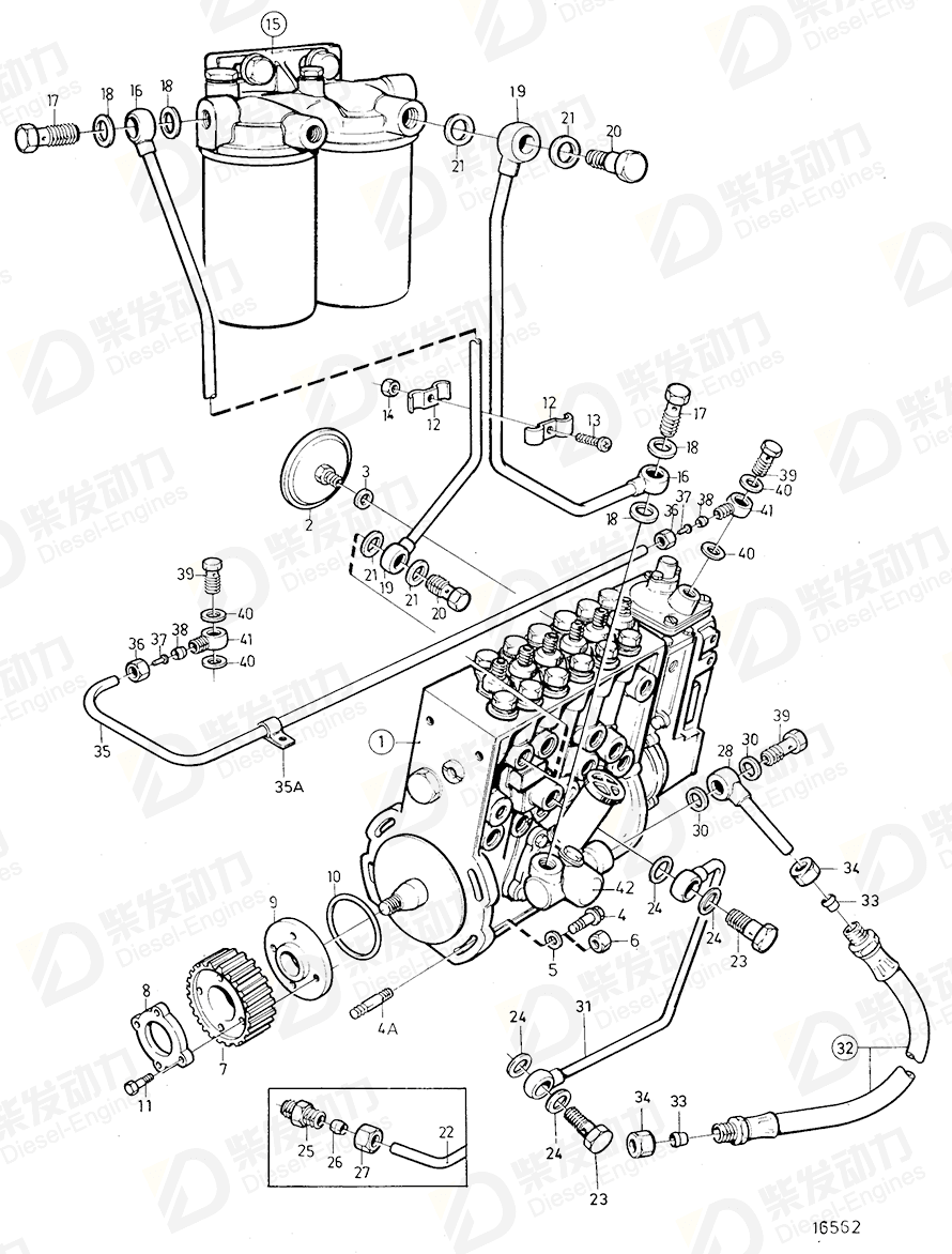 VOLVO Injection pump 3803732 Drawing